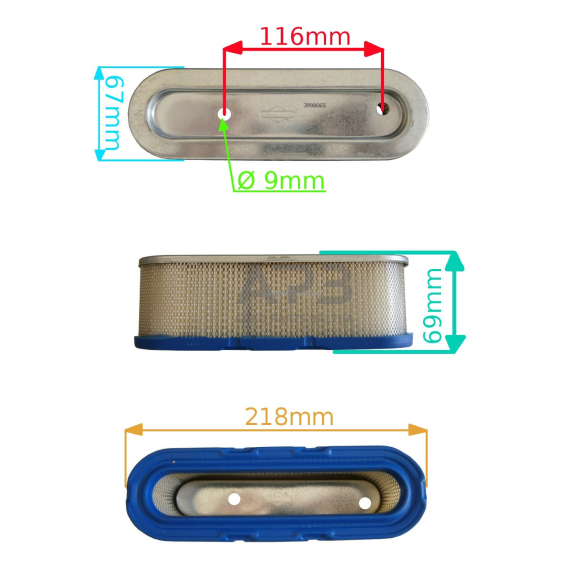 Oro filtras Briggs & Stratton nuo 10 iki 12AG 491519, 399806, 399806S 1