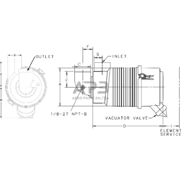 Oro filtras su korpusu Donaldson G042545 1