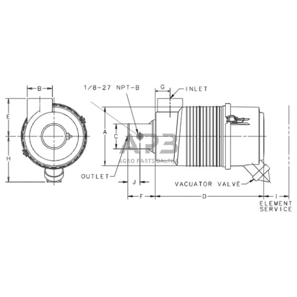 Oro filtras su korpusu Donaldson G042546 3