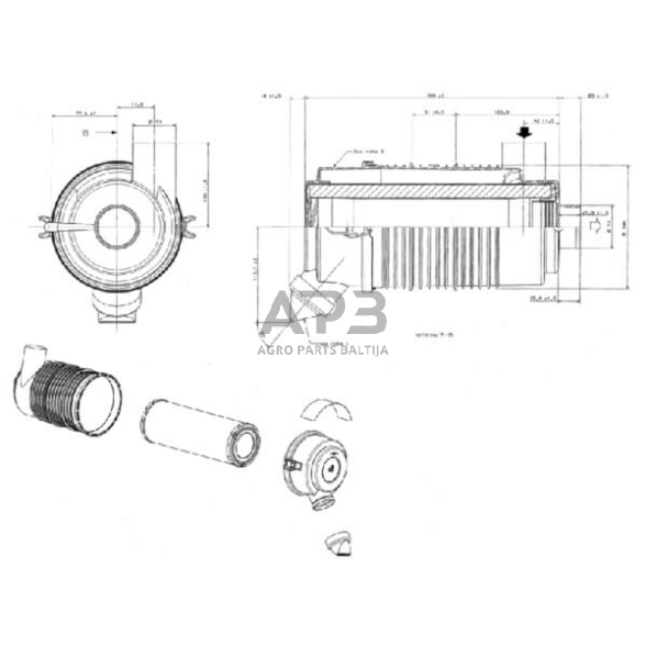 Oro filtras su korpusu Donaldson G057504 3