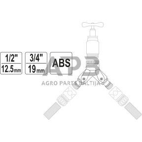 Paskirstytojas dvišakis laistymo žarnai 1/2"-3/4"