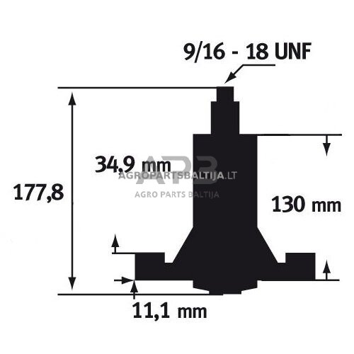 Peilio laikiklis AYP pjaunamosios plotis 36 (91 cm), 38 (96 cm), 42 (107 cm). Dešinės pusės guoliavietė, šešiakampė žvaigždutė 532 16 55-79, 5321655-79, 532165579, HU532165579, 165579 2