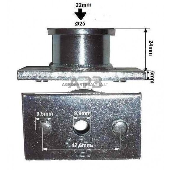 Peilio laikiklis Partner P56-6755 SME, P553 CM, 553 CME 184590, 193707, 418373, 420097, 532 18 45-90, 532 19 37-07, 532 41 83-73, 532 42 00-97 1