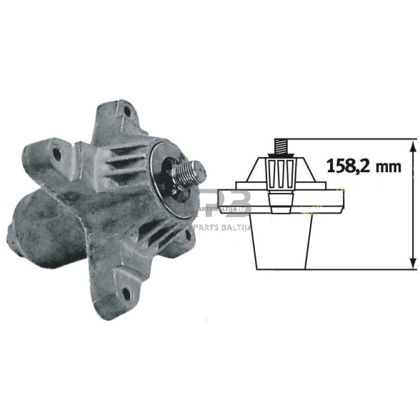 Peilio laikiklis MTD pjaunamosios plotis F38 (96 cm), G42 (107 cm) modeliams: MTD POLO 96 M TSL 96/13 125 130 BF 618-0138, 6180138, 618-0138A, 6180138A, 918-0138, 918-0138, 918-0138A, 9180138A, 918-0142, 9180142, 918-0142C, 9180142C, 618-0138A, 6180138A 1