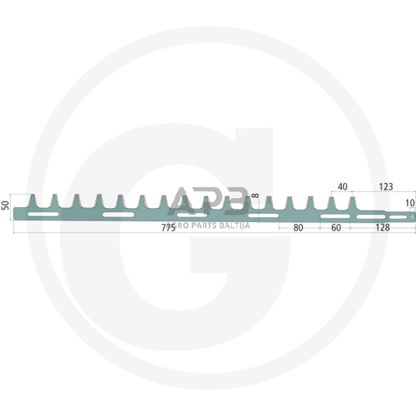 Peilis gyvatvorės žirklėms Stihl HS 72, HS 74, HS 75, HS 76, HS 80, HS 85, 42267106025, 42267106005 775,00 mm