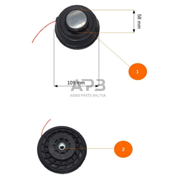 Pjovima galva krūmapjovėms QUICK LOAD METAL DL-1216 sriegis kairinis M10x1,25mm 3