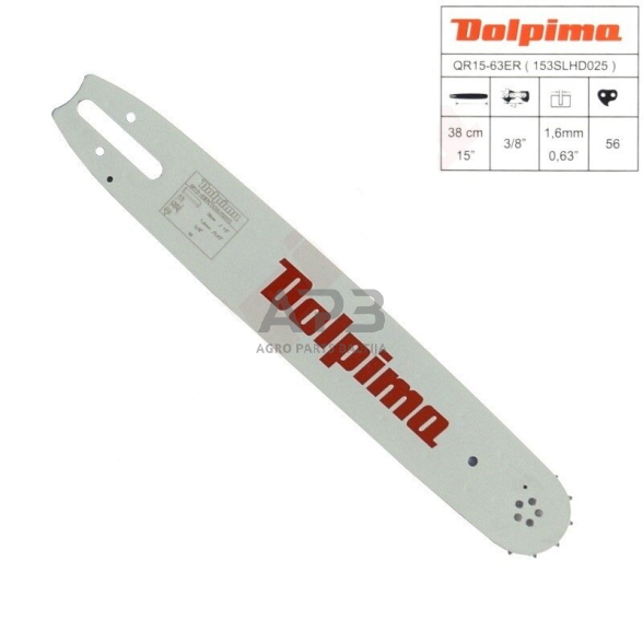 Pjovimo juosta Dolpima 3/8" 1,6 mm, 38 cm / 15" 10T 153SLHD025, 3003 000 6111, 30030006111 56 nareliai