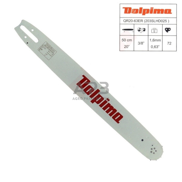 Pjovimo juosta Dolpima 3/8" 1,6 mm, 50 cm / 20" 203SLHD025 72 nareliai. Tinka Stihl pjūklams ir kitiems.