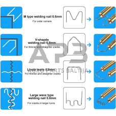 Plastiko suvirinimo aparatas 70W su kabėmis (400vnt) rinkinys