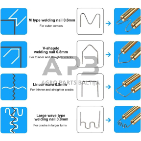 Plastiko suvirinimo aparatas 70W su kabėmis (400vnt) rinkinys