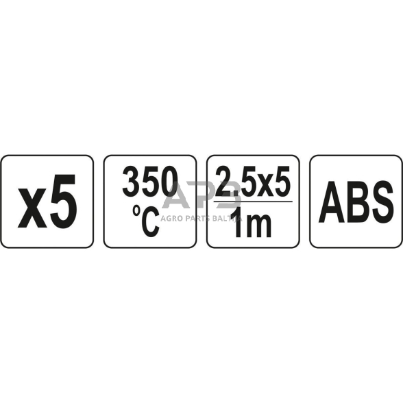 Plastiko suvirinimo juostų rinkinys (5vnt) (ABS terpolimeras) 2.5x5mm 5х1m 2