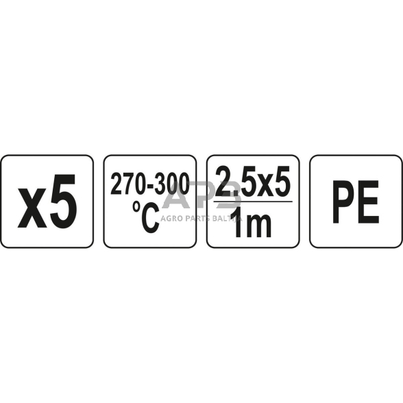 Plastiko suvirinimo juostų rinkinys (5vnt) (PE polietilenas) 2.5x5mm 5х1m 2