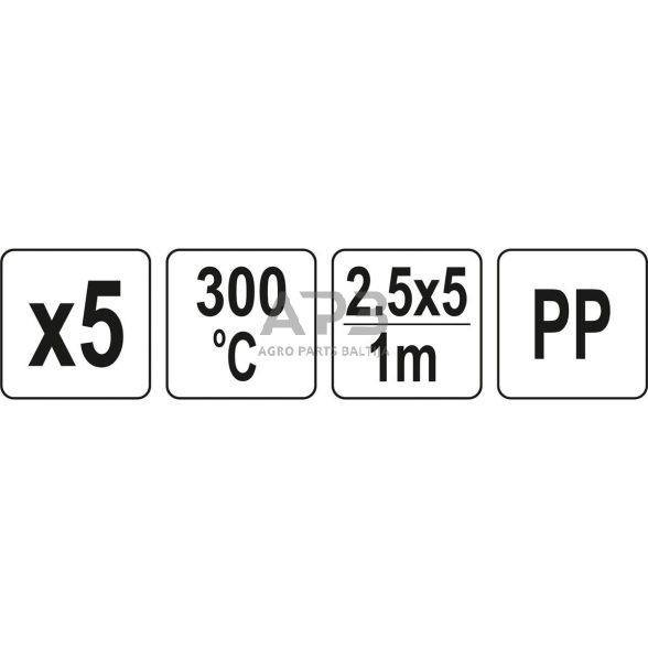 Plastiko suvirinimo juostų rinkinys (5vnt) (PP polipropilenas) 2.5x5mm 5х1m 2