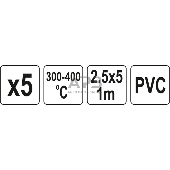 Plastiko suvirinimo juostų rinkinys (5vnt) (PVC polivinilchloridas) 2.5x5mm 5х1m 2