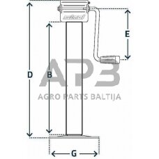 Priekabos atraminė koja 80x605mm Simol STRDG706