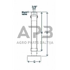 Priekabos atraminė koja dvigubo veikimo 90x720mm Simol STR942