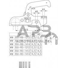 Priekabos sukabinimo spyna Winterhoff 3500kg Ø65mm 1860806