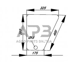 Priekinis kabinos stiklas apatinis John Deere L57280