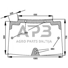 Priekinis kabinos stiklas D6861