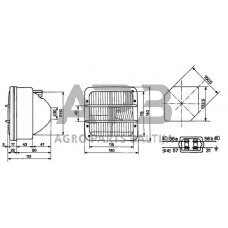 Priekinis žibintas 140x112x112mm, Cobo 05160000