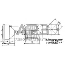 Priekinis žibintas 140x112x112mm, Cobo 05230000