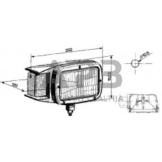 Priekinis žibintas dešinys Halogenas 262x152.5x152.5mm, Cobo 05479000