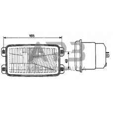 Priekinis žibintas montuojamas Halogenas 155x96.3mm, Cobo 05518000