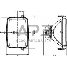 Priekinis žibintas montuojamas Halogenas 165x96.3mm, Cobo 0509580000