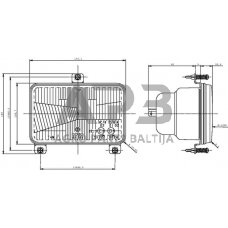 Priekinis žibintas montuojamas Halogenas 167x74x106.7mm, Cobo 05377000