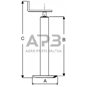 Priekabos atraminė koja 400-650 mm STR1534