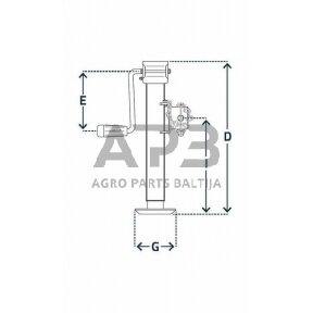 Priekabos atraminė koja 51x550mm Simol STRLT2103