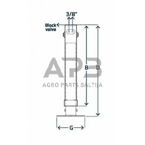 Priekabos atraminė koja dvigubo veikimo 90x720mm Simol STR942