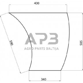 Priekinis kabinos stiklas apatinis LH D6936