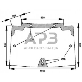 Priekinis kabinos stiklas D6861