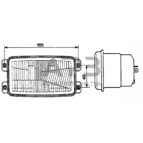 Priekinis žibintas montuojamas Halogenas 155x96.3mm, Cobo 05518000