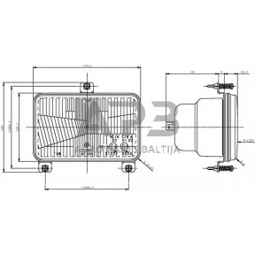 Priekinis žibintas montuojamas Halogenas 167x74x106.7mm, Cobo 05377000