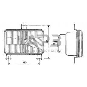 Priekinis žibintas montuojamas Halogenas 167x74x106.7mm, Cobo 05575000