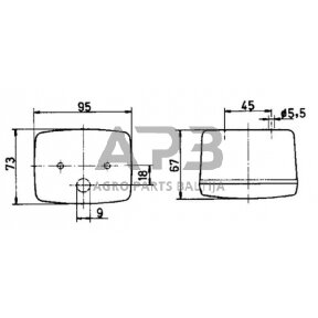 Priešrūkinis žibintas 12V, 95x67x73mm, Jokon 133003000