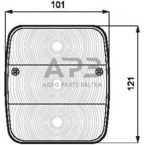 Priekabos galinis žibintas 12/24V, 101x121mm, Waś 1400680100 5