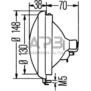 Priekinis žibintas Halogenas 12V, Ø148mm, Hella 1S3001442001 6