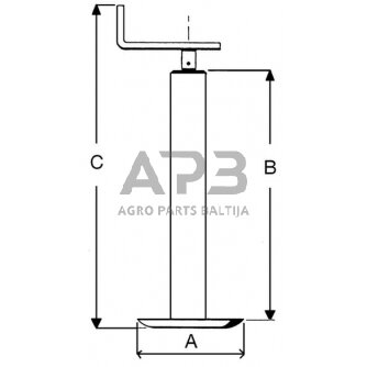 Priekabos atraminė koja 400-650 mm STR1534 1