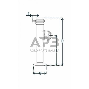 Priekabos atraminė koja 57x425mm Simol STRLR3102 3