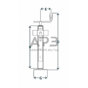 Priekabos atraminė koja 70x670mm Simol STRPE595 1