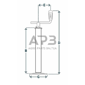 Priekabos atraminė koja 70x770mm Simol STR1538B 1