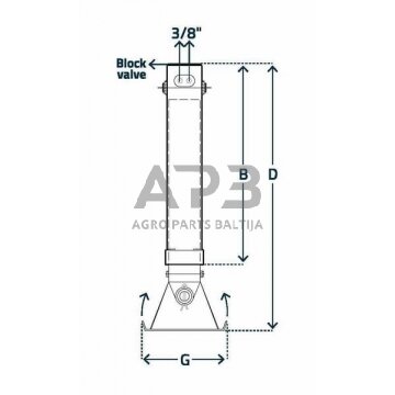 Priekabos atraminė koja dvigubo veikimo 110x850mm Simol STR1140BF1 3