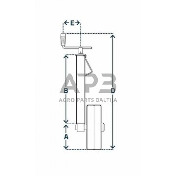 Priekabos atraminis ratukas Simol 60x820mm STRZB405 1