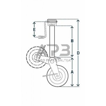 Priekabos atraminis ratukas Simol 90x1220mm STR366 1