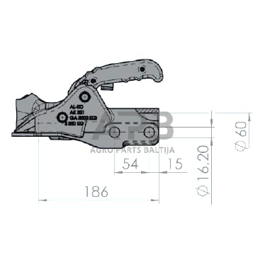 Priekabos sukabinimo spyna AL-KO PROFI V type AK 301, 1222636 1