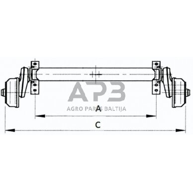 Priekabos ašis 1350kg AL-KO 247552 1