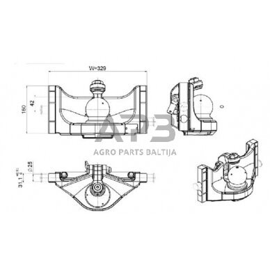 Priekabos prikabinimas su rutuliu 80 mm 329mm Scharmüller 05633045A02 3